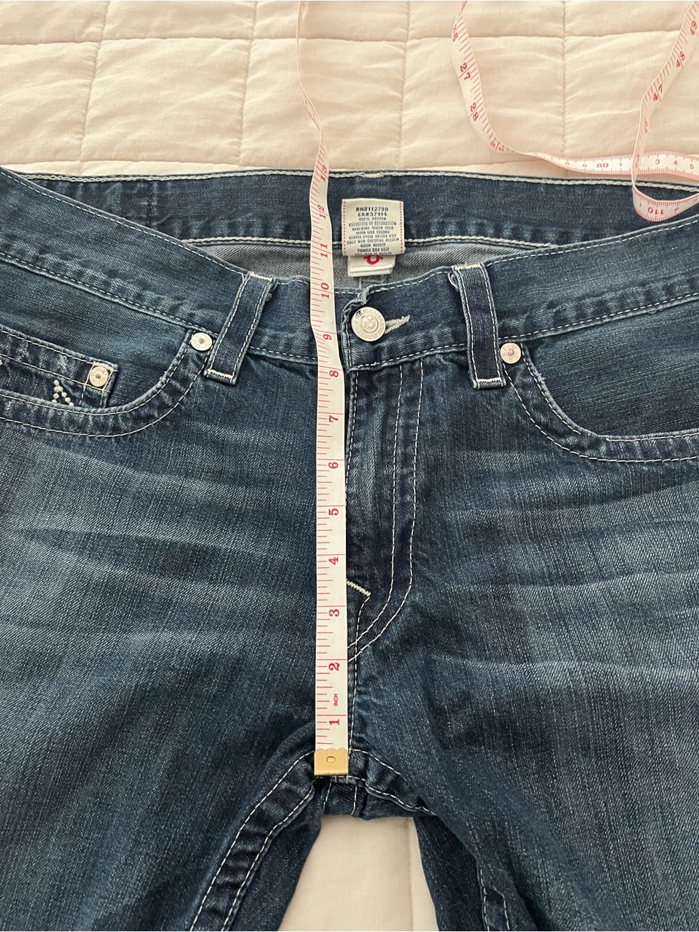 True Religion Blue Denim Jean shorts cut off - Picture 6 of 10